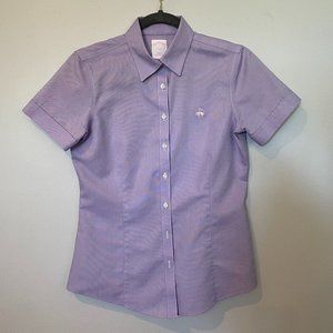 Brooks Brothers 346 Tailored Short Sleeve Non-Iron Lavender Shirt - Size 2